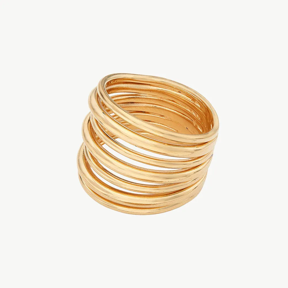 Layered strand ring photographed as a jewelry pairing reference