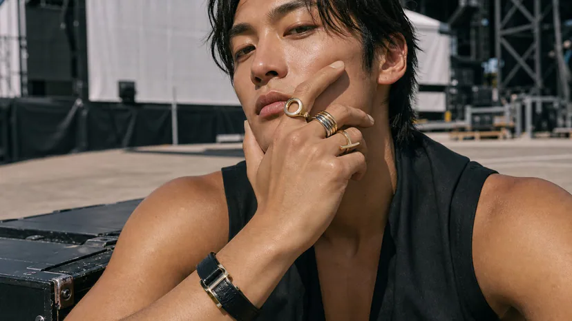 chunky rings with nails styled as festival press-on hand sculpture