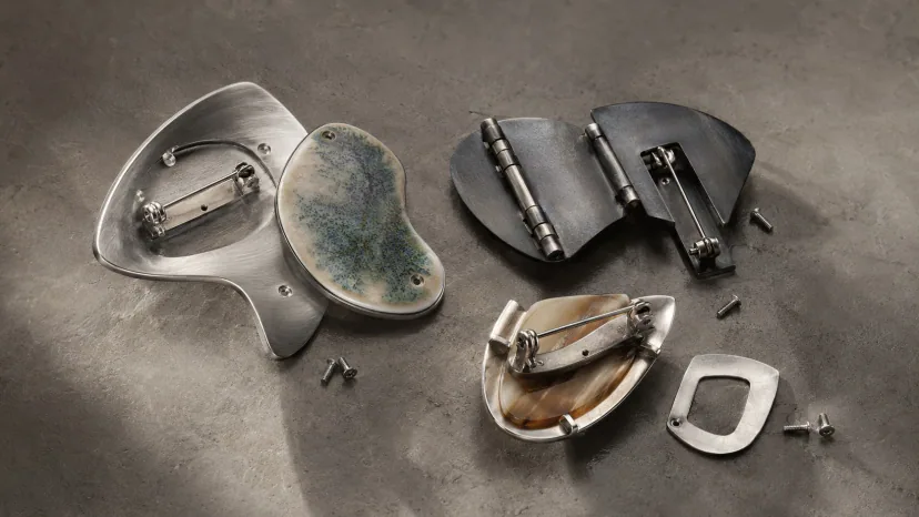 sustainable symbolic design — modular brooch components built to be repaired