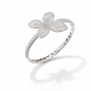 silver bow ring sterling silver modern pavé bow motif with micro-set stones and polished band, sculptural statement design